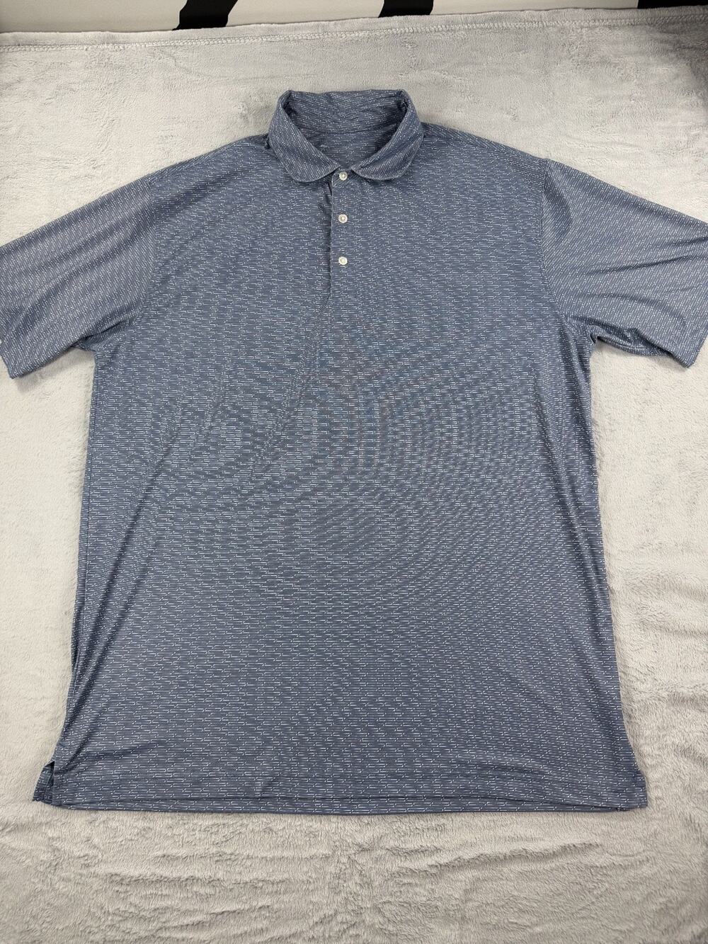 Onward Reserve Mens Large Blue Performance Geometric Polo Shirt Stretch Golf